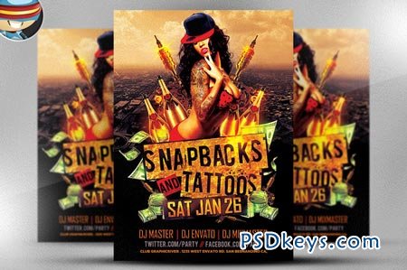 Snapbacks and Tattoos Flyer Template 22512
