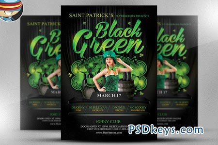 St. Paddy's Day Black & Green Flyer 22159