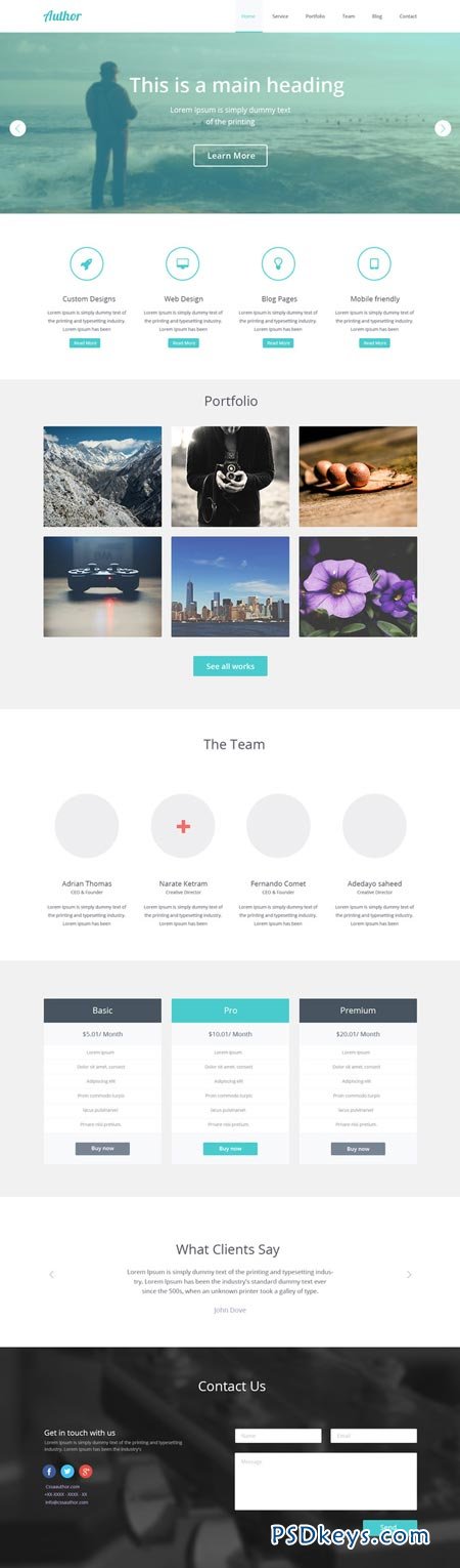 Author One Page PSD Template 21455