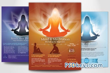 Simple Yoga Meditation Flyers 21408