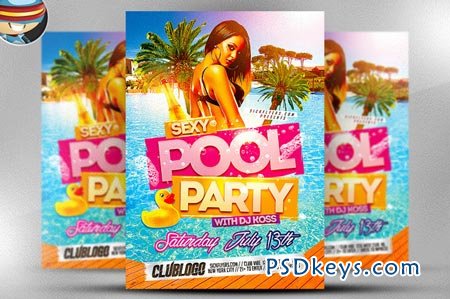 Pool Party Flyer Template 45594