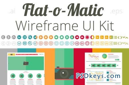 Flat-o-Matic! Web Wireframe UI Kit 44101