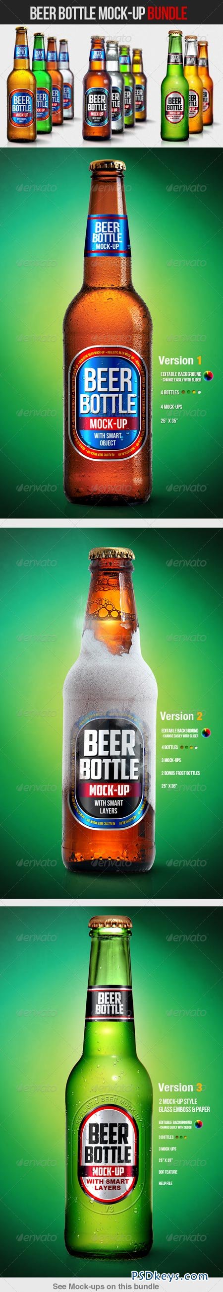 Download Beer Bottle Mock-Up Bundle 4629011 » Free Download Photoshop Vector Stock image Via Torrent ...