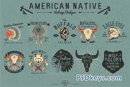 Native American Vintage Badges 52057