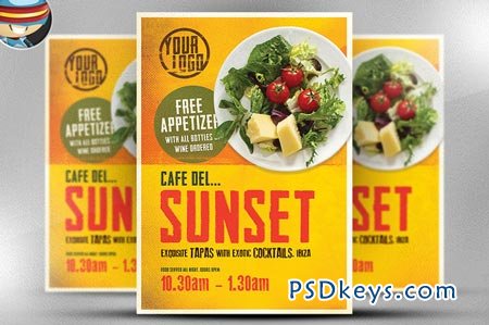 Cafe Sunset Poster Template 51865