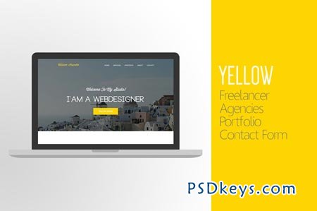Yellow One-Page Website - PSD 51453