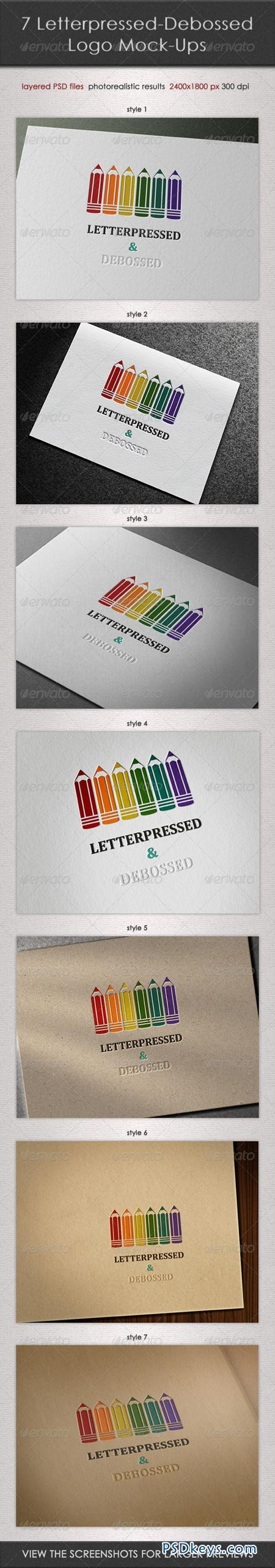 7 Letterpressed-Debossed Logo Mock-Ups 3760400