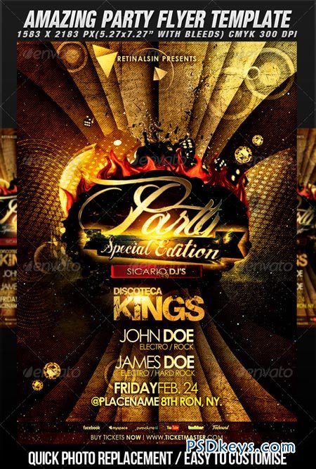 Amazing Party Flyer Template 1619183 » Free Download Photoshop Vector ...
