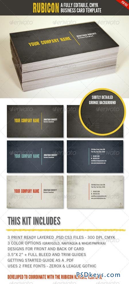 Rubicon Business Card Template Set 1423951