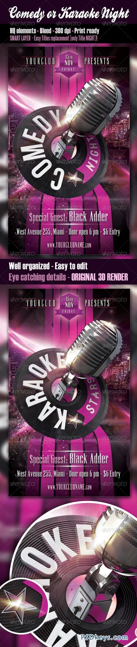 Comedy or Karaoke Night Flyer 3361345