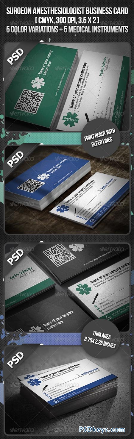 Surgeon Anesthesiologist Business Card 3394942