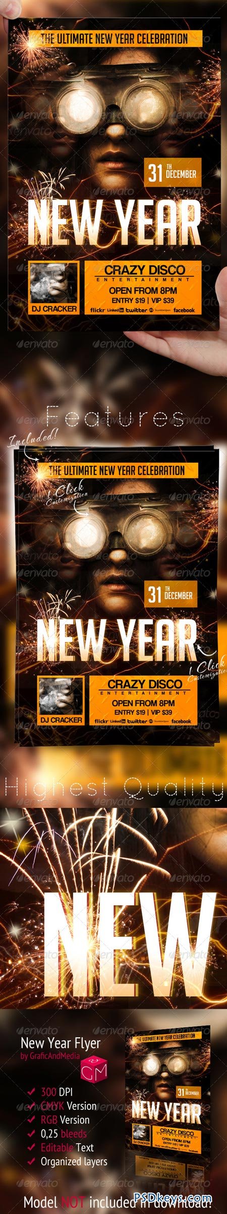 New Year Flyer Template 3093241 Free Download Photoshop Vector Stock 