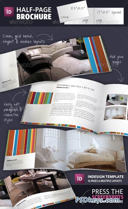 Half Page Brochure InDesign Template 141381