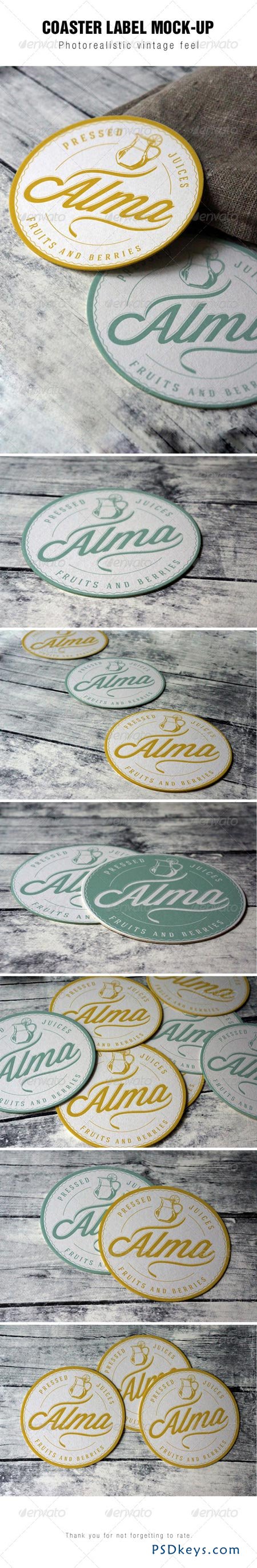 Coaster Label Mockup 8004457