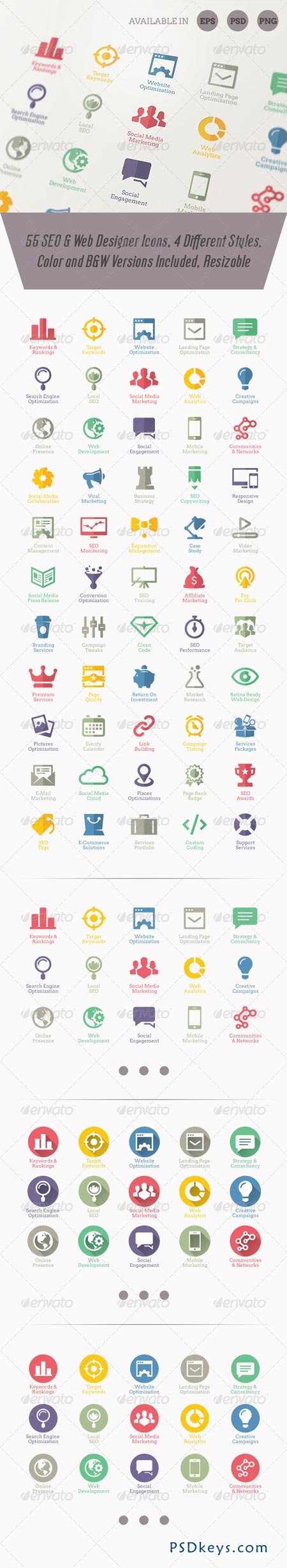 Modern SEO Services Icons 3000523