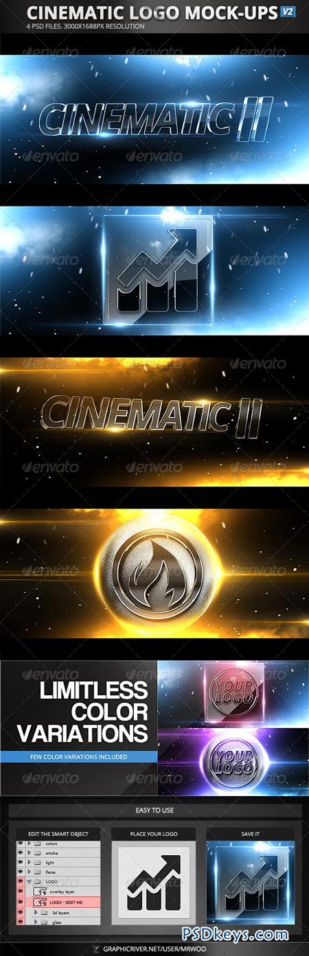 Cinematic Logo Mock-Ups v2 8409336