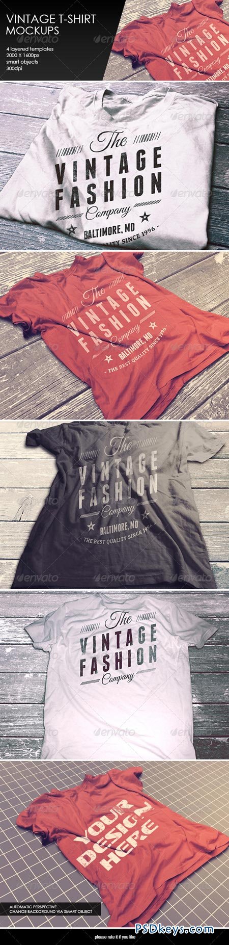 Vintage T-Shirt Mockup 8376796 » Free Download Photoshop ...