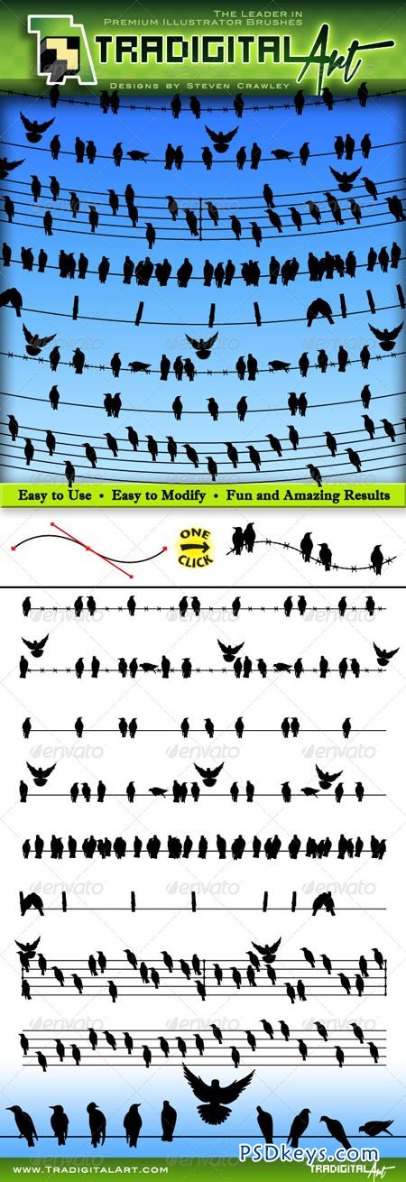 Birds on a Wire Brushes Set 8199942