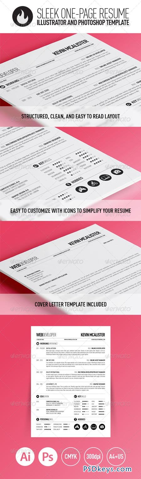 Sleek One-Page Resume 8565854