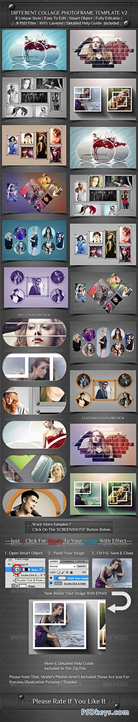 Different Collage Photoframe Template V2 8625116