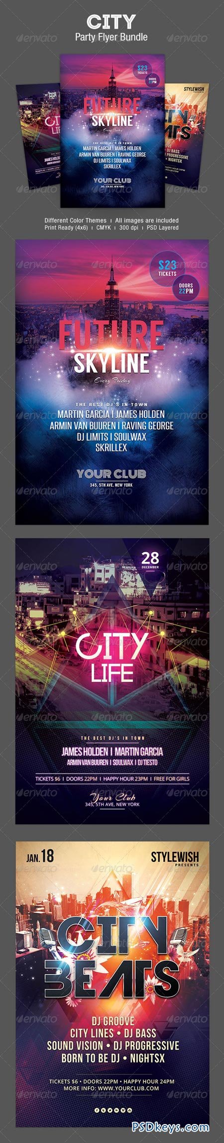 City Party Flyer Bundle 6214142