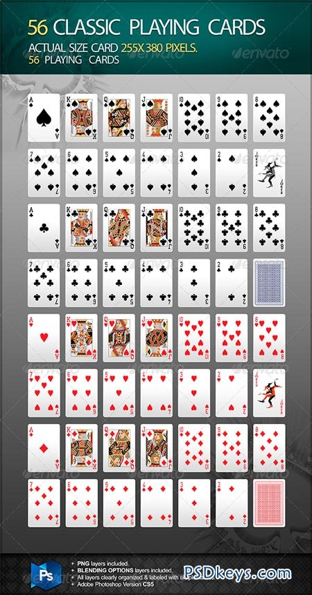 56 Classic Playing Cards 6635594