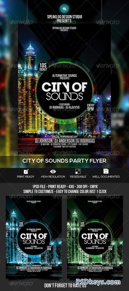 City of Sound Futuristic Flyer V-02 8745961