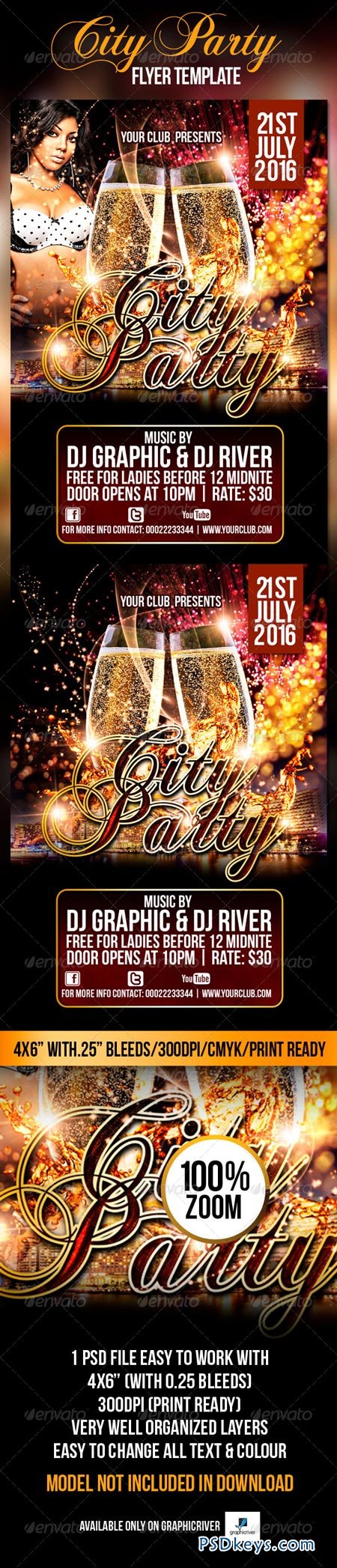 City Party Flyer Template 4344423