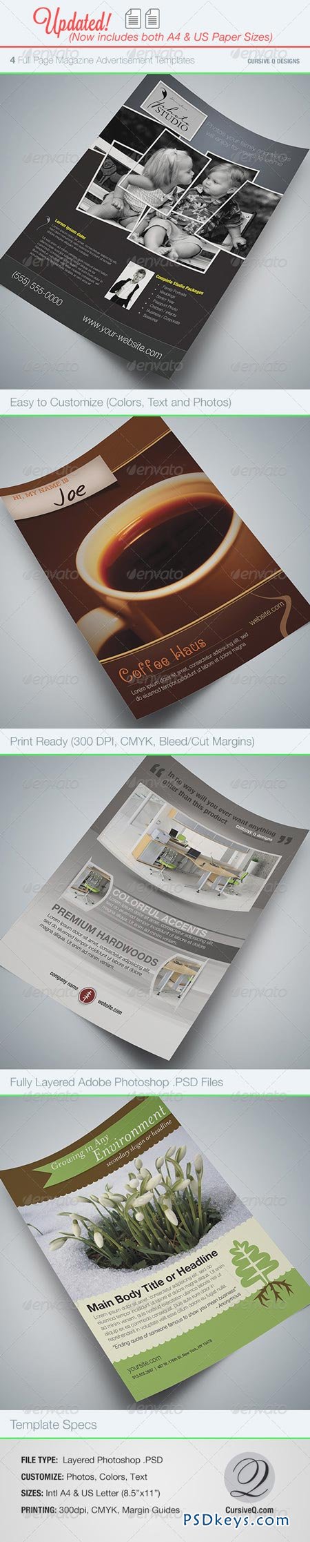 Full Page Magazine Ad or Flyer Templates 76133