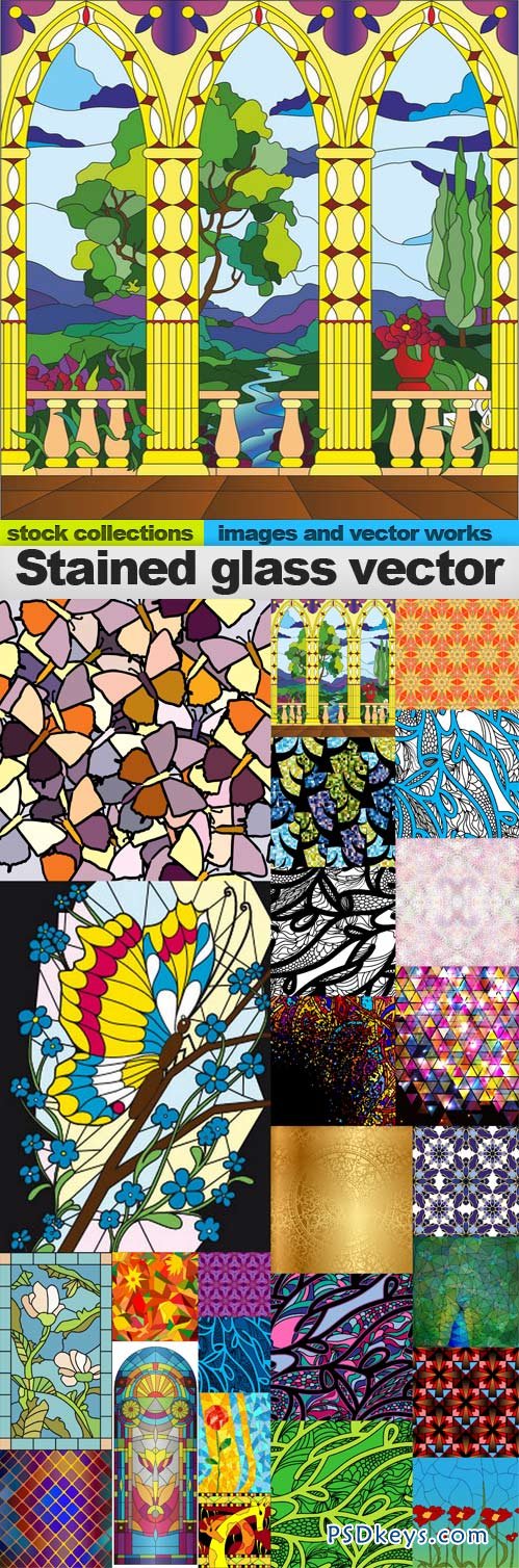 Stained glass 25xEPS