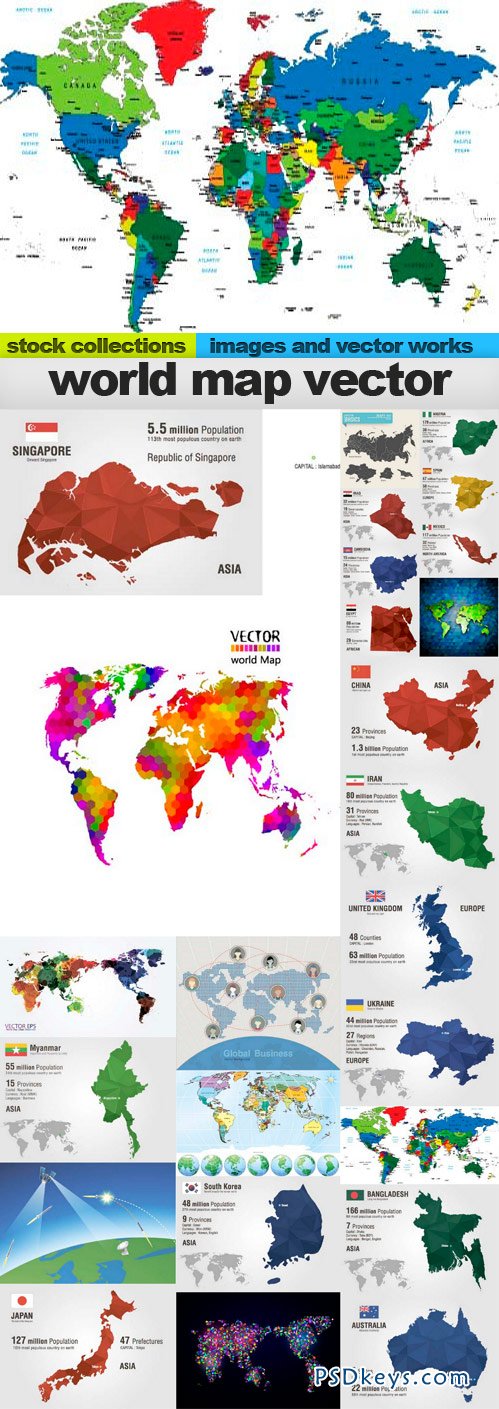 World map vector 25xEPS