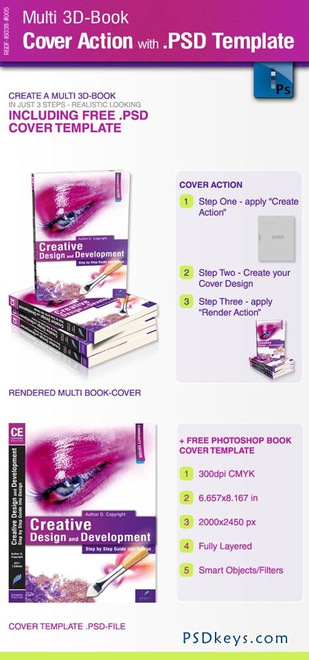 Multi 3D-Book Cover Action with .PSD-Template 176501