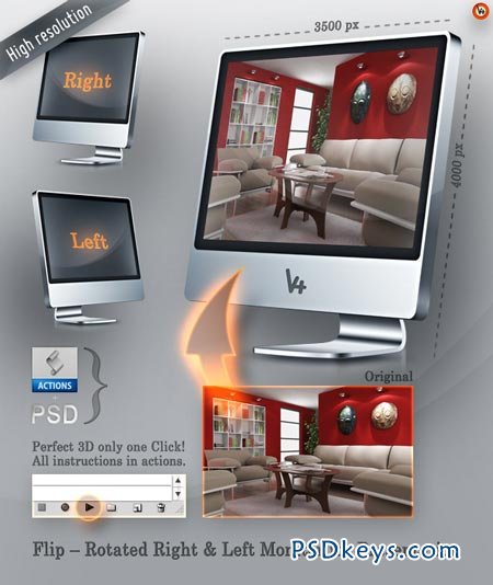 Flip  Rotated Right & Left Monitor Presentation 163560