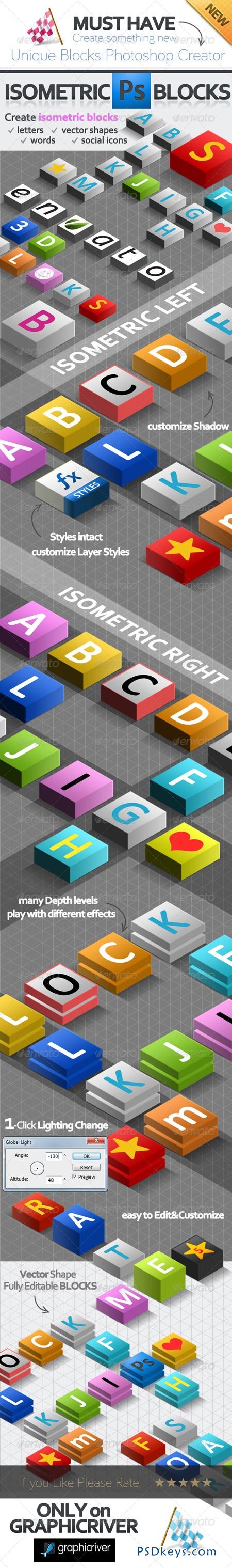 3D Isometric Blocks Photoshop Creator 5125216