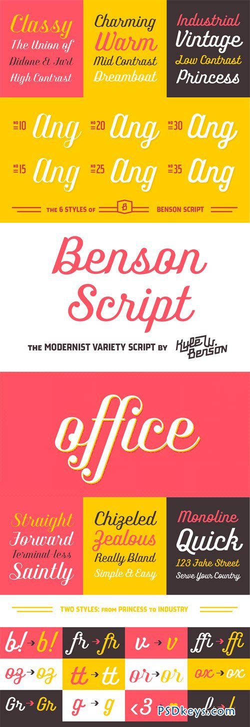 Benson Script Font Family - 6 Fonts for $48