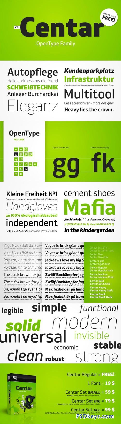 XXII Centar Font Family - 16 Fonts for $99