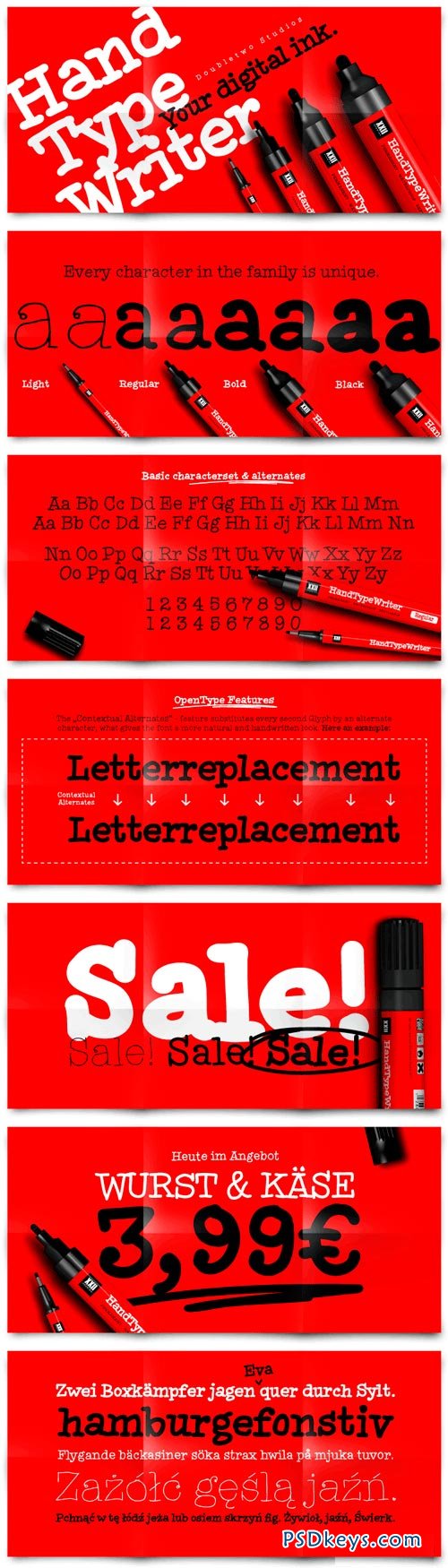 XXII HandTypeWriter Font Family - 4 Fonts for $30