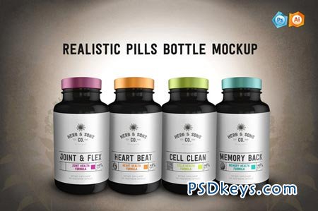 Realistic Pills Bottle Mockup 31125