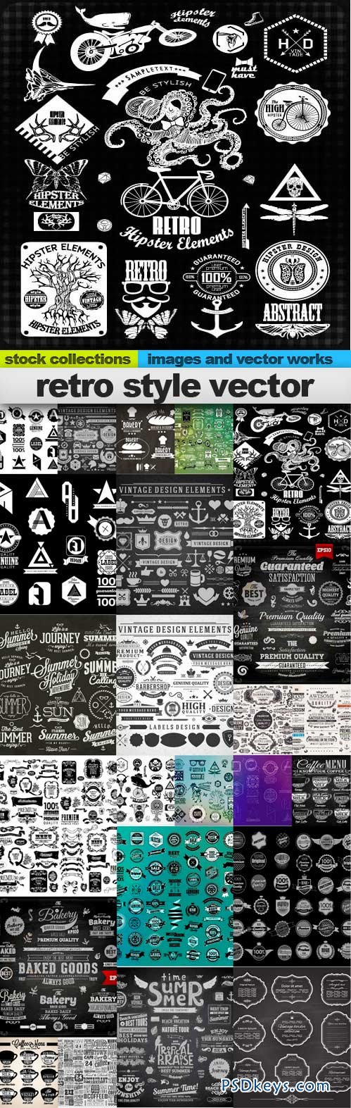 Retro style vector 24xEPS