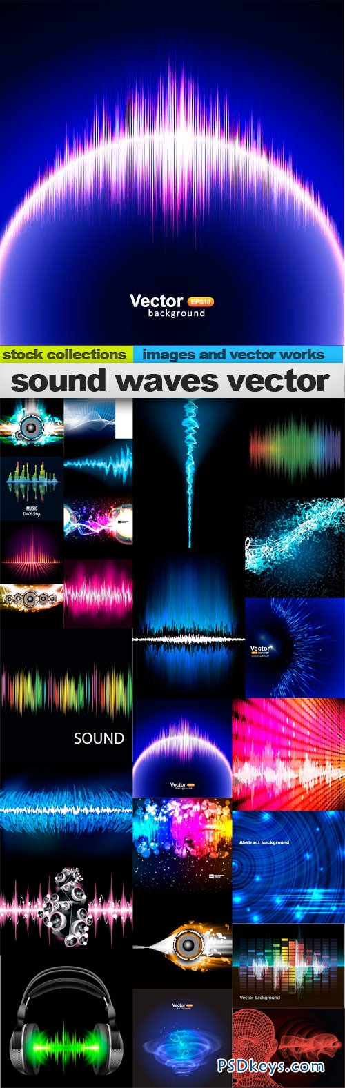 Sound waves 25xEPS