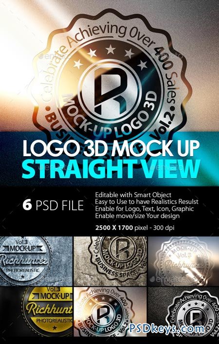 Mock-Up Logo 3D Straight View Vol.3 8939938