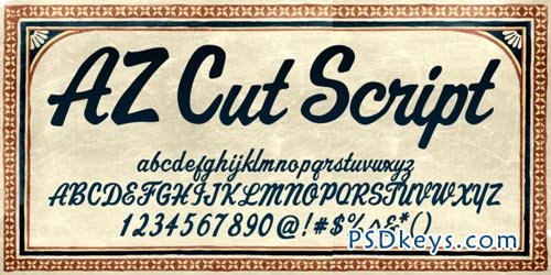 AZ Cut Script Font for $25