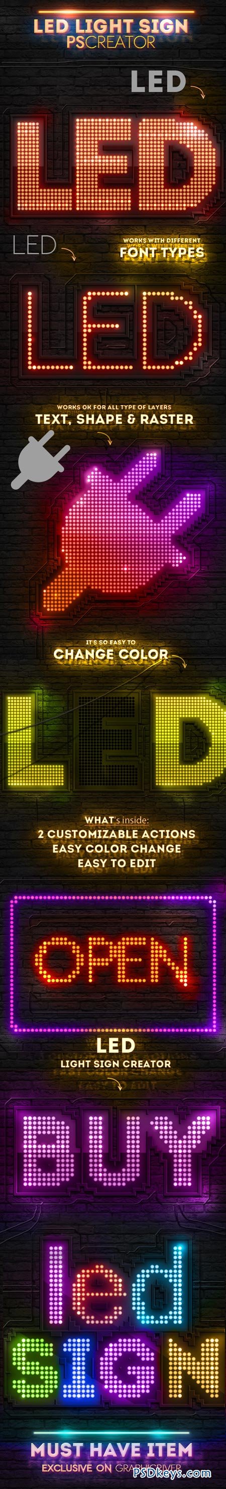 LED Lights Sign Photoshop Creator 8977585