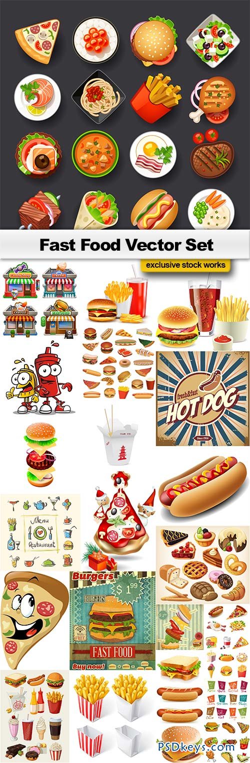 Fast Food Vector Set - 25xEPS