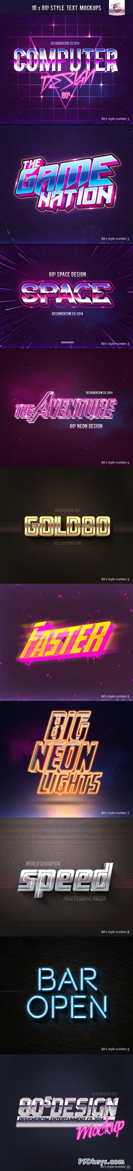 80's Style Text Mockups 8467827 » Free Download Photoshop Vector Stock ...