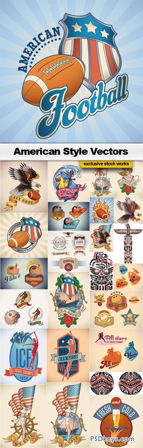 American Style Vectors - 25xEPS