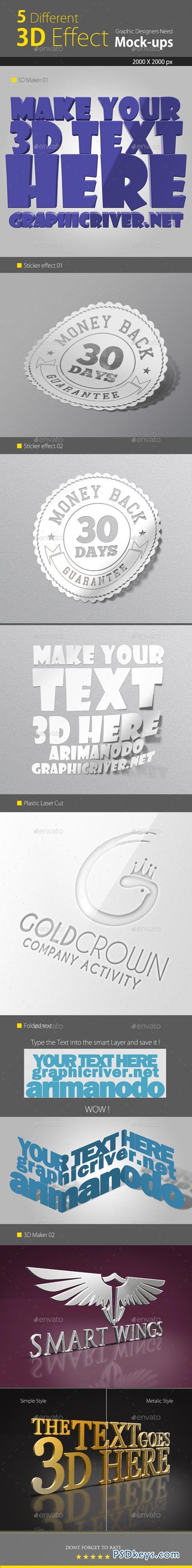 3d text logo mockup