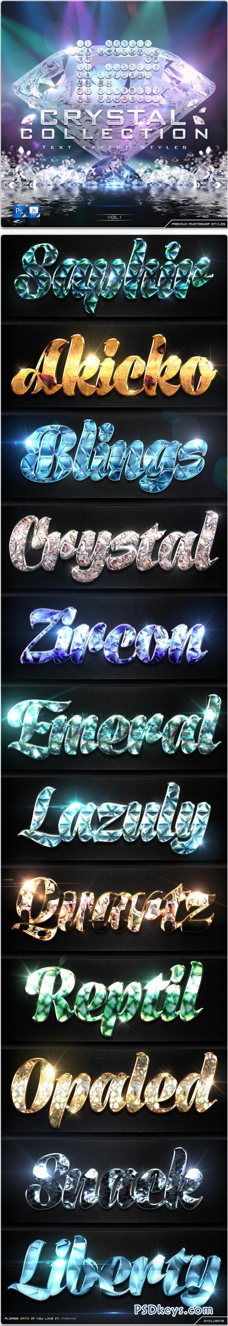 12 Crystal Collection Text Effect Styles Vol.1 8928827