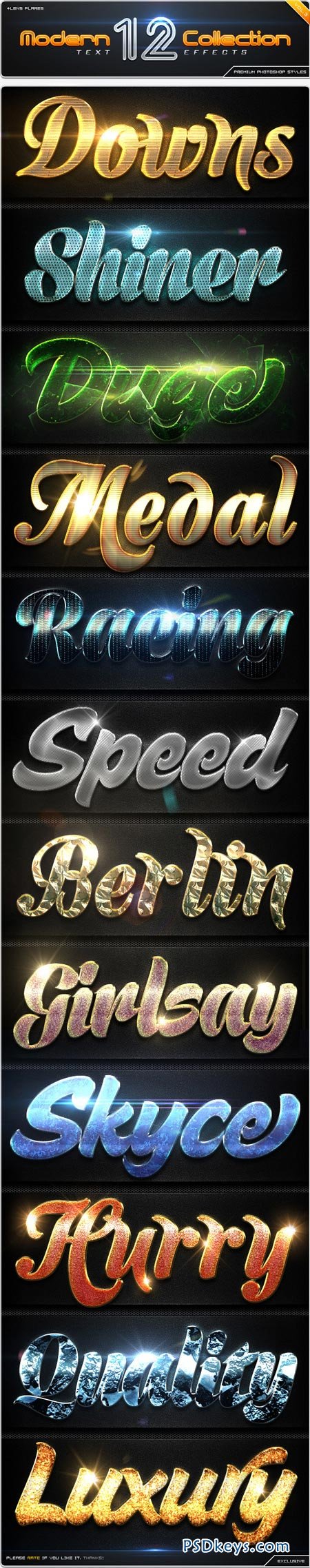 12 Modern Collection Text Effect Styles Vol.3 8833021