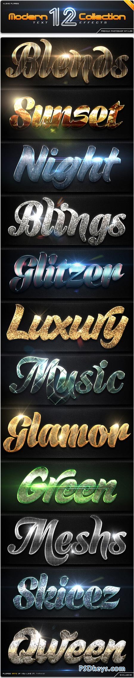 12 Modern Collection Text Effect Styles Vol.1 8796564